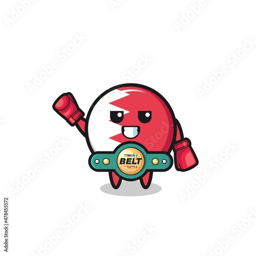 bahrain flag boxer mascot character