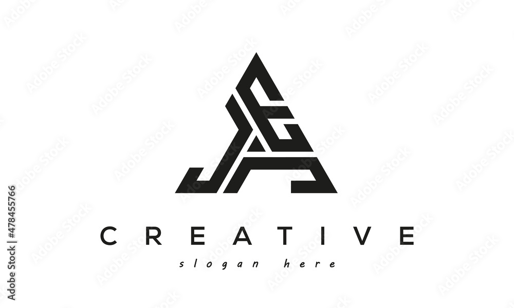 JEJ creative tringle three letters logo design - obrazy, fototapety, plakaty 