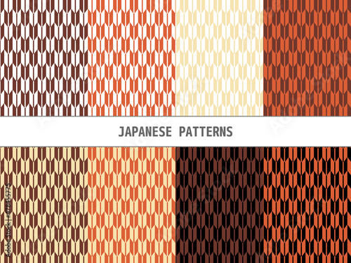 和柄　矢絣　セット　スウォッチ　矢羽根　矢筈　絣　背景素材　背景　柄　伝統　壁紙　シームレス　レトロ