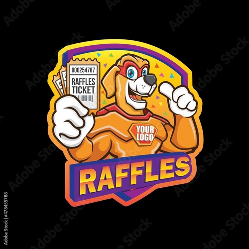 Raffles Dog Superhero Mascot Vector Design