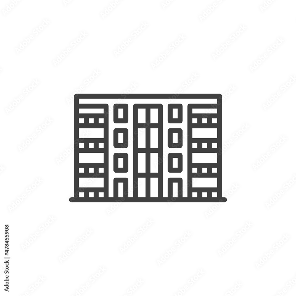 Condominium building line icon Condominium building line icon