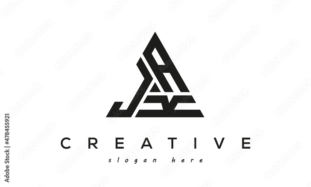 JAK creative tringle three letters logo design - obrazy, fototapety, plakaty 