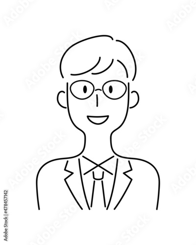 Wallpaper Mural 手描き風・笑顔の男性のベクターイラスト Torontodigital.ca