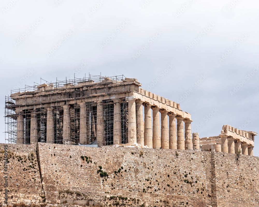 Parthenon ancient Greek temple on Acropolis of Athens Greece Parthenon ancient Greek temple on Acropolis of Athens Greece