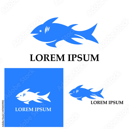 Fish logo template. Creative vector symbol