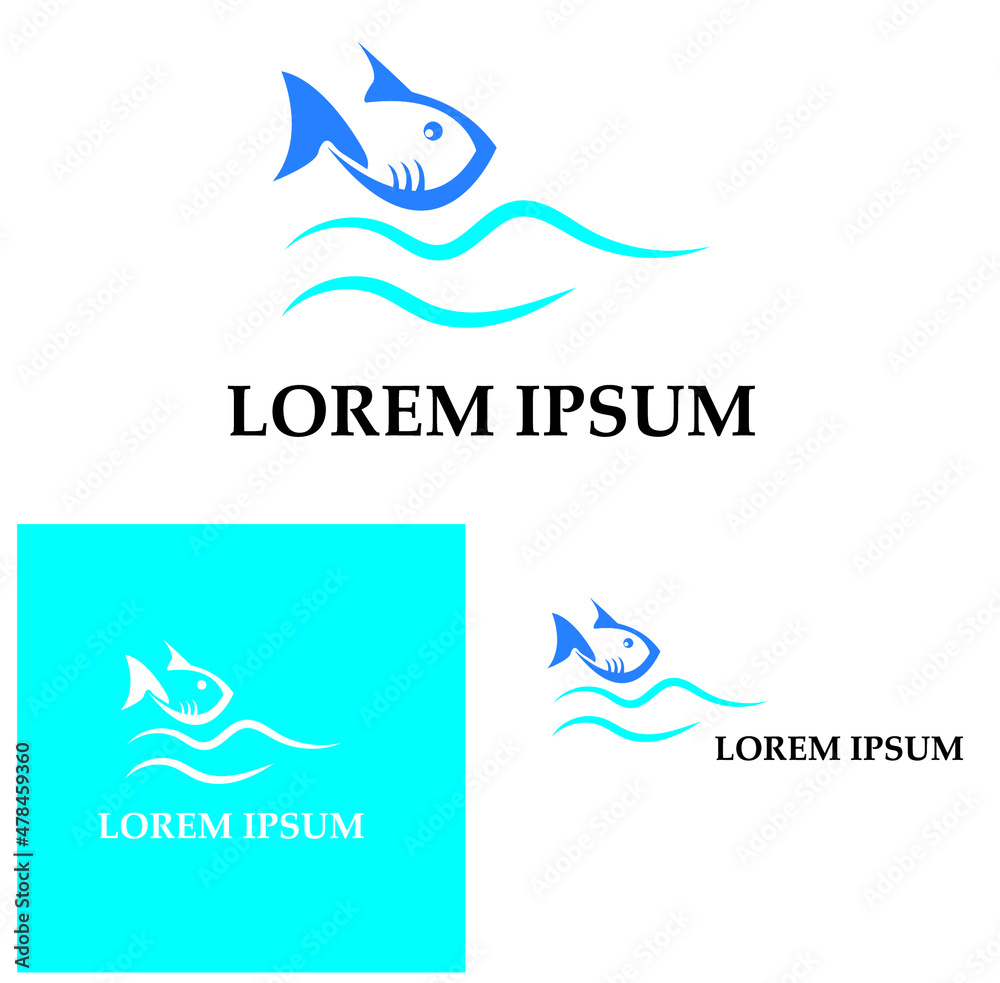 Obraz premium Fish logo template. Creative vector symbol