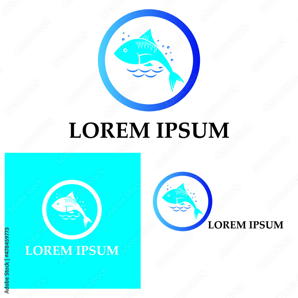 Fototapeta premium Fish logo template. Creative vector symbol