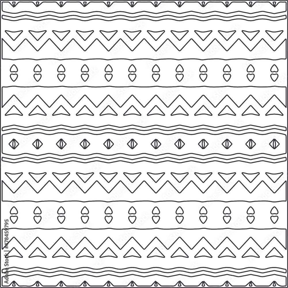Vector ethnic pattern with symmetrical elements . Repeating geometric tiles from striped elements.Monochrome texture.Black and white pattern for wallpapers and backgrounds.
Vector ethnic pattern with symmetrical elements . Repeating geometric tiles from striped elements.Monochrome texture.Black and white pattern for wallpapers and backgrounds.
