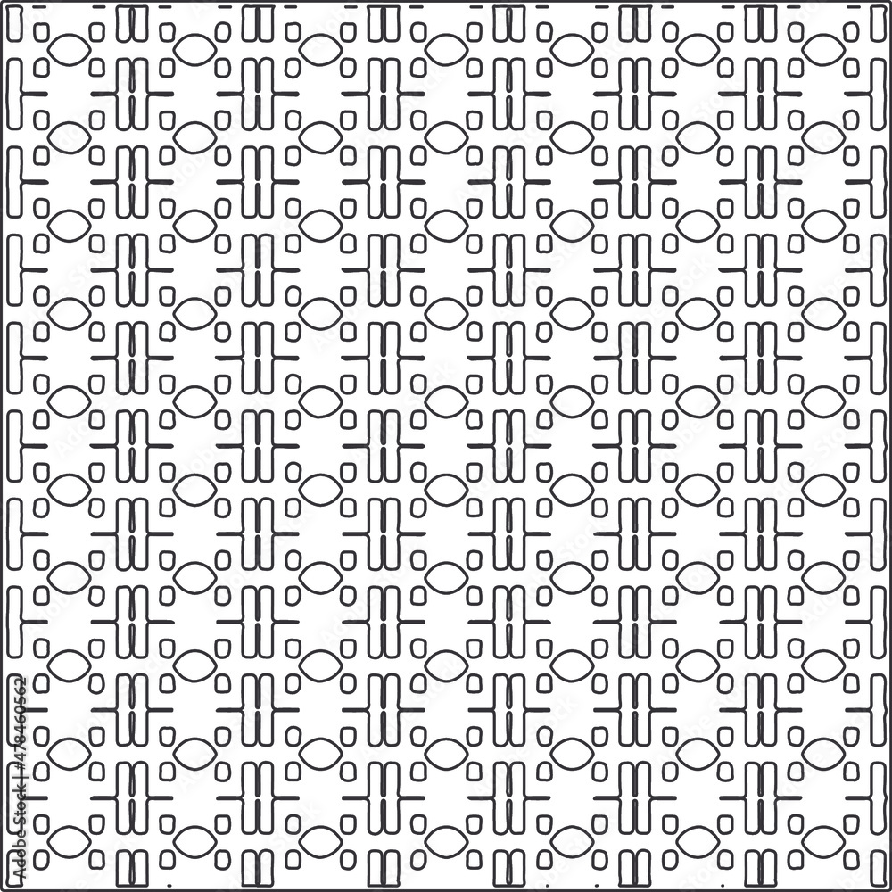 Vector ethnic pattern with symmetrical elements . Repeating geometric tiles from striped elements.Monochrome texture.Black and white pattern for wallpapers and backgrounds. Vector ethnic pattern with symmetrical elements . Repeating geometric tiles from striped elements.Monochrome texture.Black and white pattern for wallpapers and backgrounds.