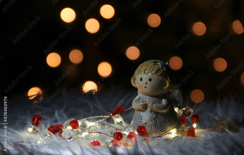Obraz premium angel and christmas tree decoration