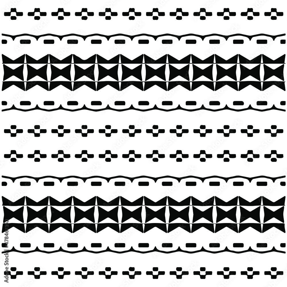 Seamless ethnic pattern color black and white.Can be used in fabric design for clothes, accessories; decorative paper, wrapping, background, wallpaper, Vector illustration. Seamless ethnic pattern color black and white.Can be used in fabric design for clothes, accessories; decorative paper, wrapping, background, wallpaper, Vector illustration.