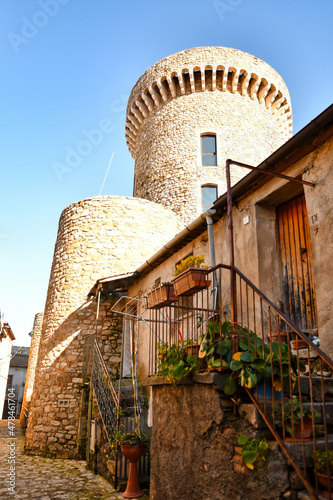 A small street between the old houses of Picerno, a small town in the province of Potenza in Basilicata, Italy. photo