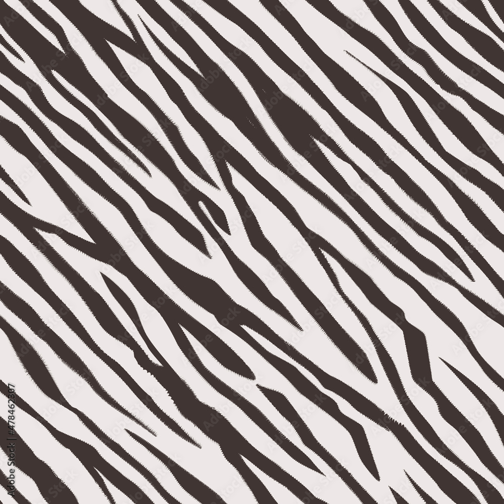 Zebra pattern. Seamless vector texture. Striped black and white animal skin. Continuously repeating print for fashion design, textile and fabric decoration. Imitation of fur - uneven edges at stripes. Zebra pattern. Seamless vector texture. Striped black and white animal skin. Continuously repeating print for fashion design, textile and fabric decoration. Imitation of fur - uneven edges at stripes.