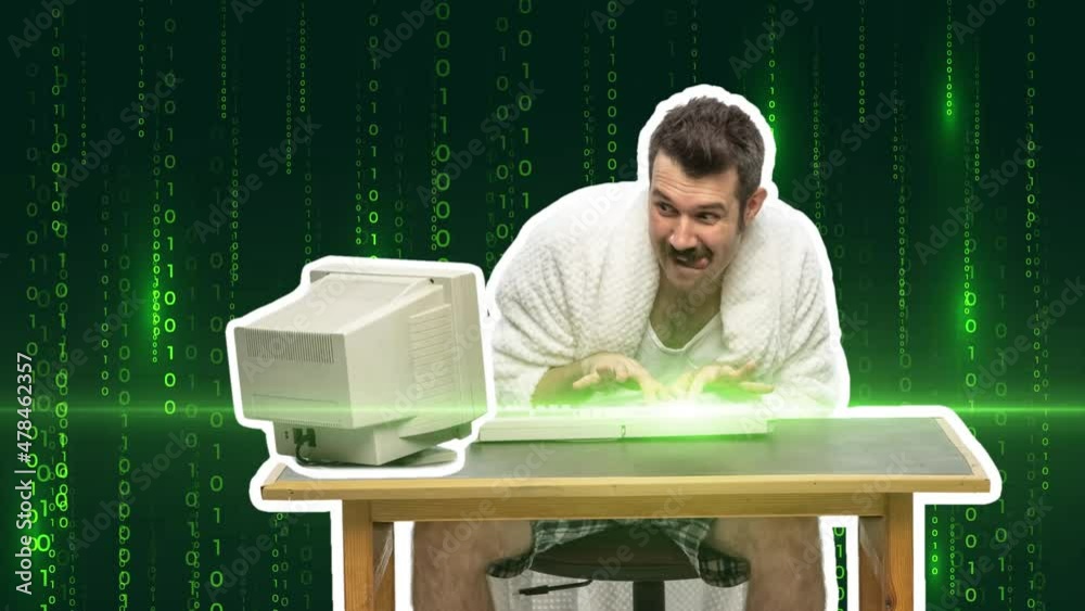custom made wallpaper toronto digitalFunny man typing text on a computer keyboard. Freelancer or office worker writing letters using internet at home. Looped animation. 4k. Stop motion design, 2D animation. Business and hacker concept