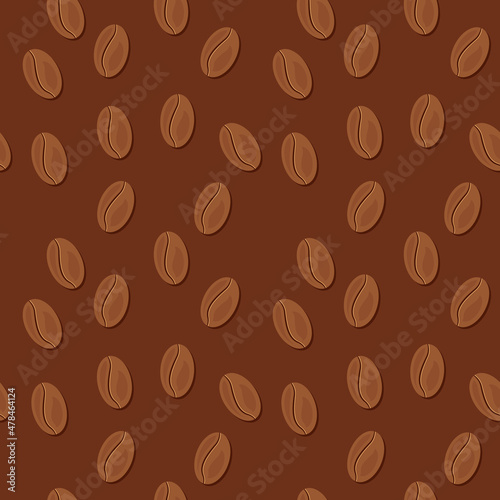 Caramel coffe beans pattern. Vector pattern coffee simple Pattern.