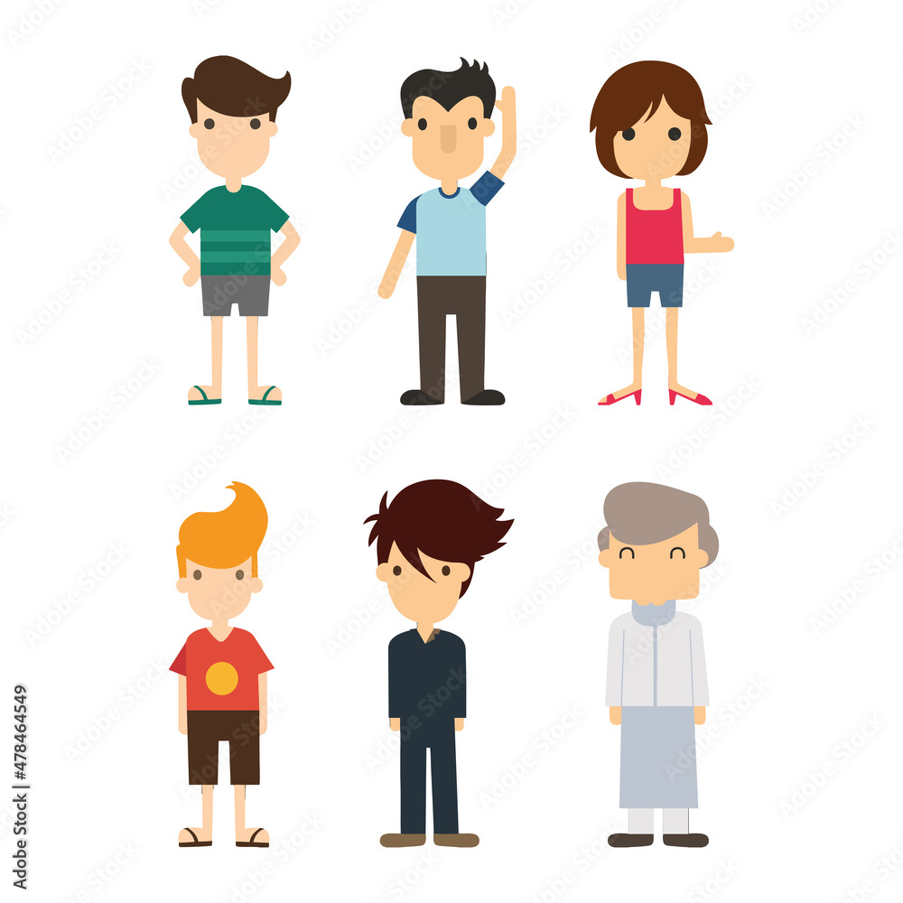 A group of young people. Various appearances. In casual wear. A group of young people. Various appearances. In casual wear.