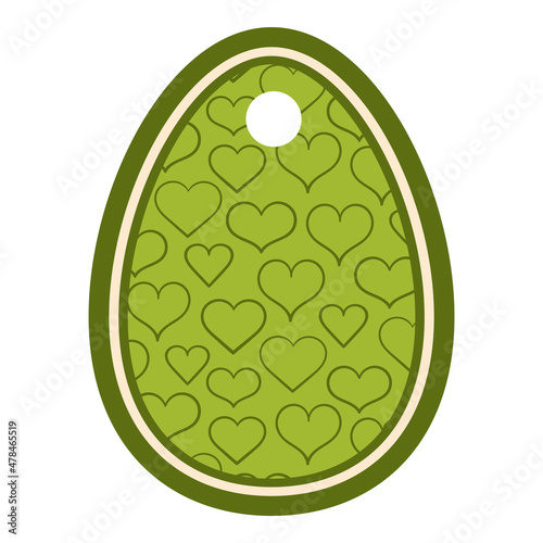 Easter egg tag with hole. Laster label for shops. Copyspace