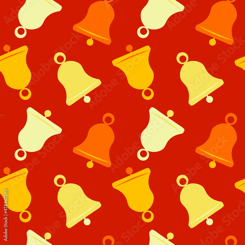 Illustration A seamless pattern on a square background - a bell. Design element