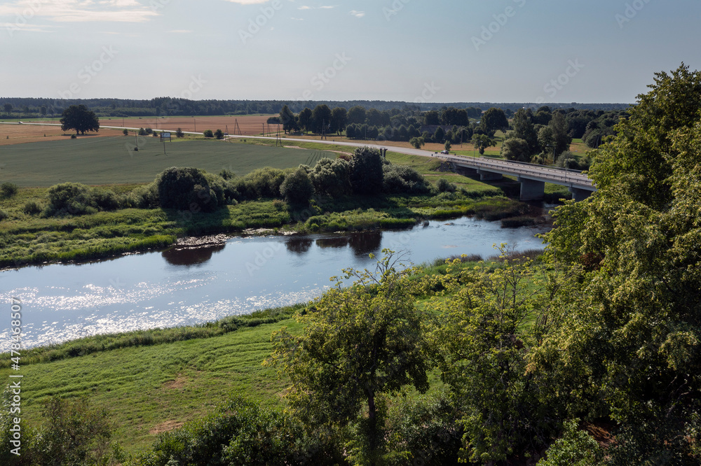 Obraz premium Venta river next to Skrunda, western Latvia.