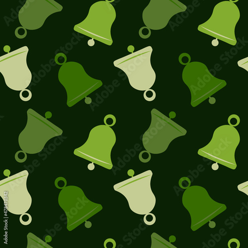 Illustration A seamless pattern on a square background - a bell. Design element