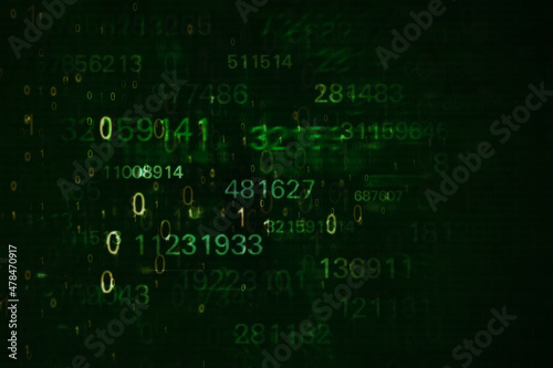 Code binary background in the cyberspace