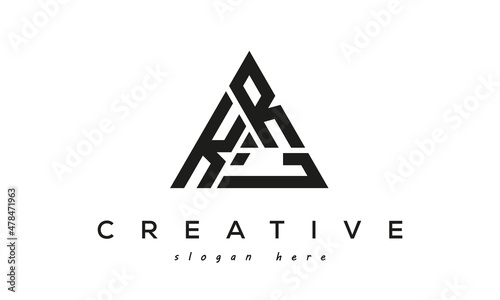 KRK creative tringle three letters logo design