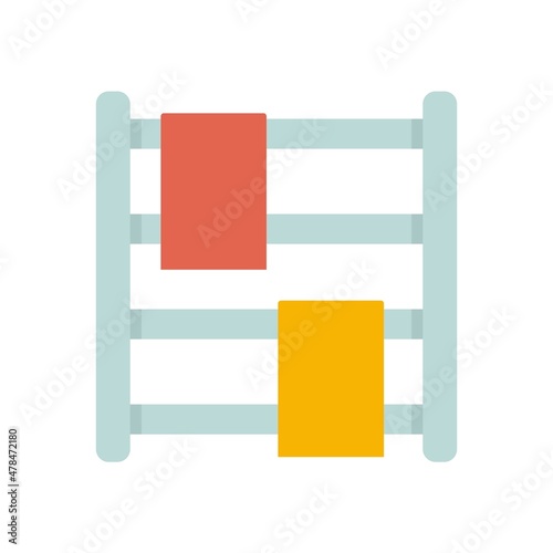 Bath heated towel rail icon flat isolated vector
