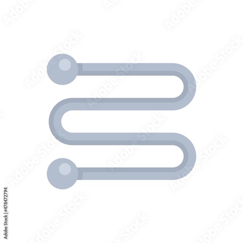 Wall heated towel rail icon flat isolated vector