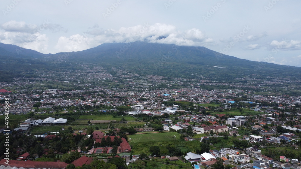 Scenic mountain view in Batu city, Indonesia