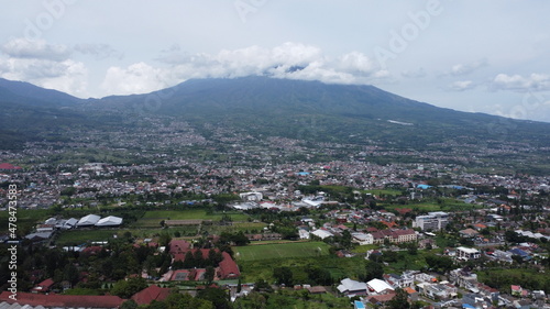 Scenic mountain view in Batu city, Indonesia