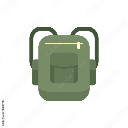 Hitchhiking backpack icon flat isolated vector