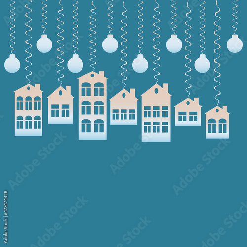 advertising banner or postcard - housewarming, sale or rental of housing on a turnkey basis. Apartments or houses