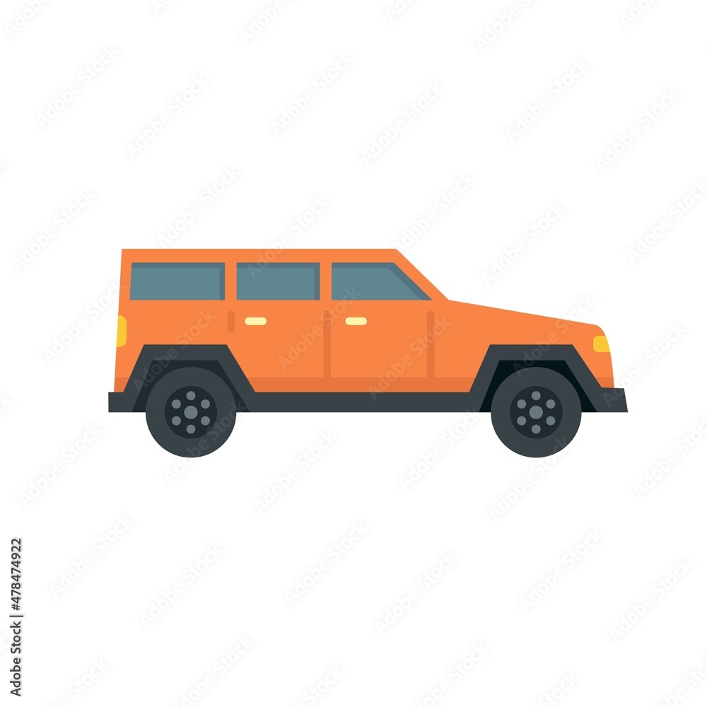 Hitchhiking car icon flat isolated vector