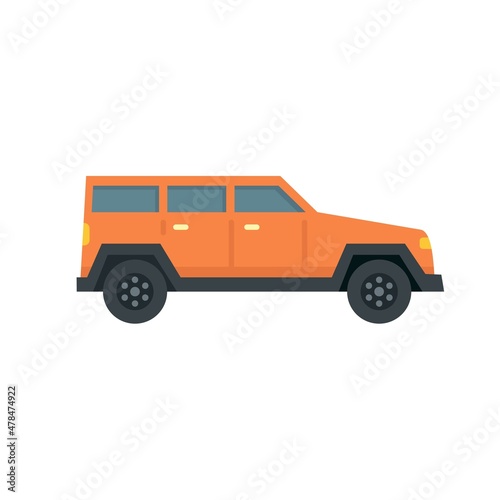 Hitchhiking car icon flat isolated vector
