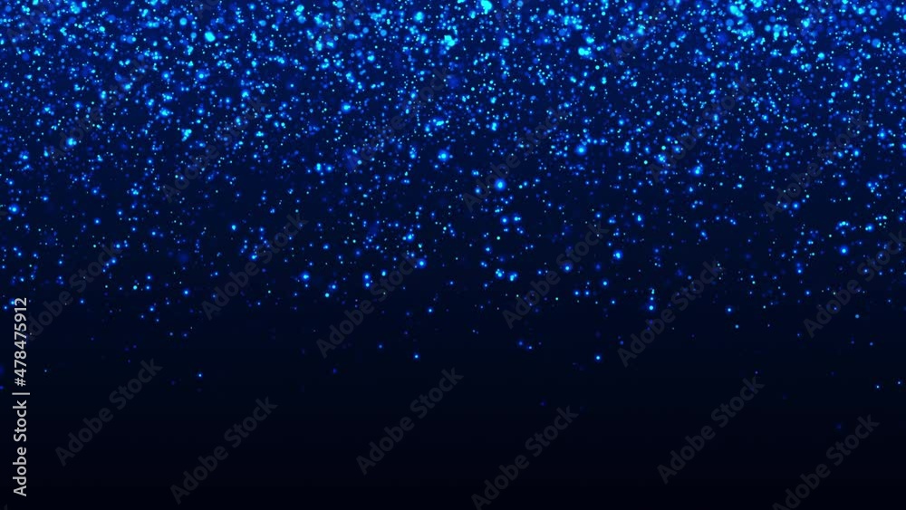 Glittering Blue Particles in Slow Motion - Loop-able Background Animation - 4K video