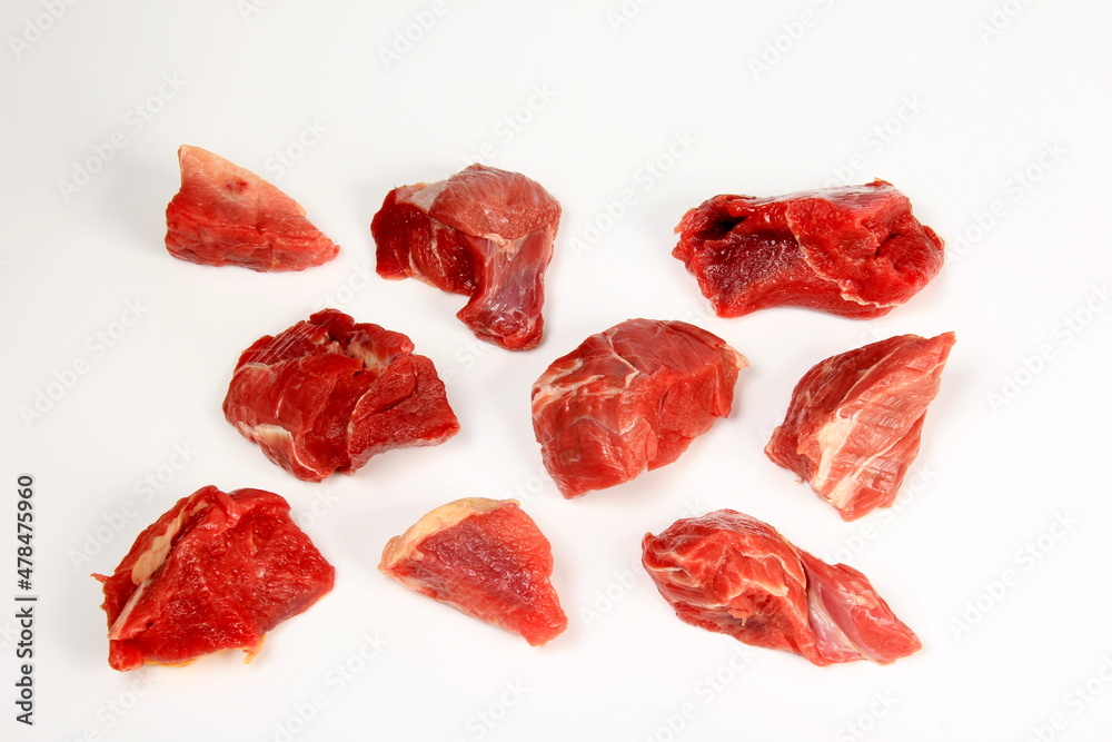 Fresh raw beef meat isolated on white background. Set of raw meat pieces
Fresh raw beef meat isolated on white background. Set of raw meat pieces