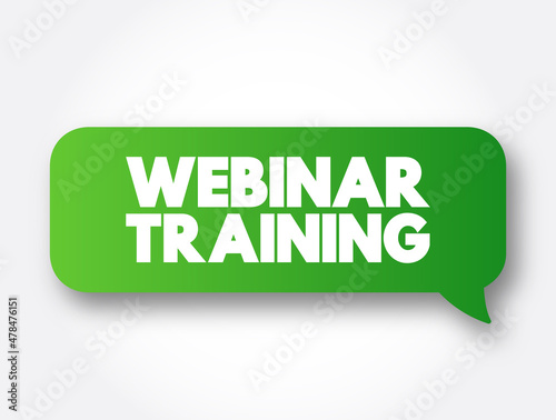 Webinar Training text message bubble, concept background