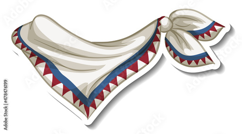 A sticker template with a cowboy scarf isolated