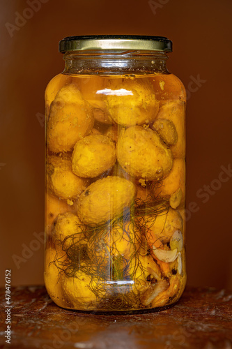Pickled pequi in oil photo