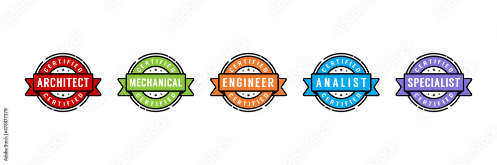 Certified badge logo design for company training badge certificates to determine based on criteria Certified badge logo design for company training badge certificates to determine based on criteria