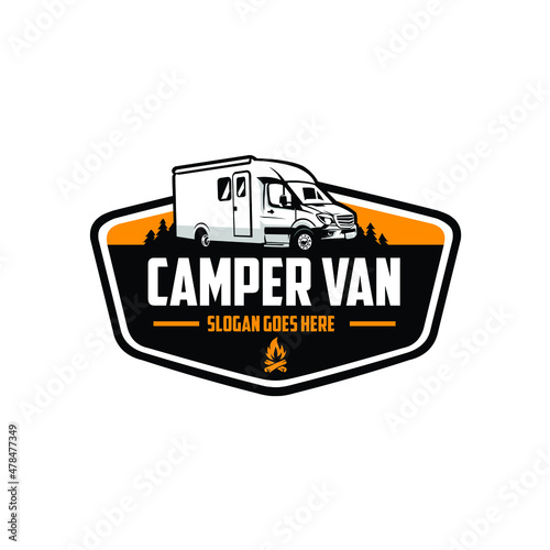 Wallpaper Mural Camper van caravan RV motorhome emblem logo