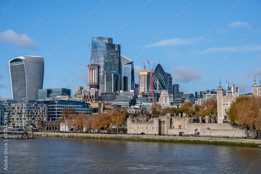 View of City and Tower of London.