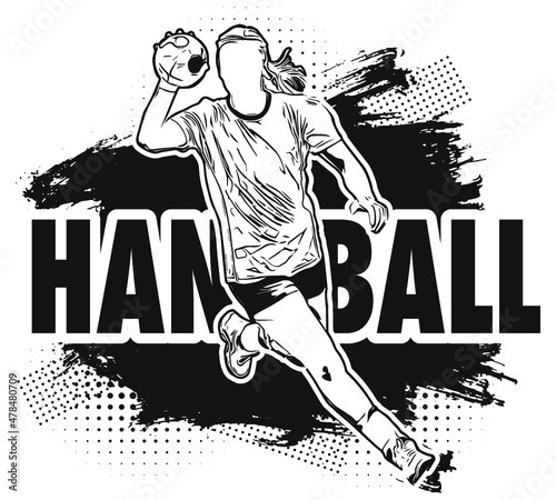 Dessin Joueuse de handball, handballeuse