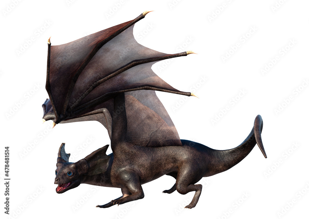 Fototapeta premium 3D Rendering Fairy Tale Dragon on White