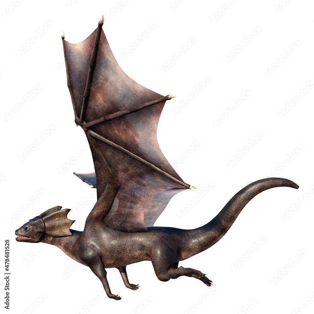 3D Rendering Fairy Tale Dragon on White 3D Rendering Fairy Tale Dragon on White