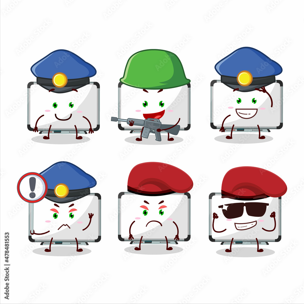 A dedicated Police officer of white board mascot design style A dedicated Police officer of white board mascot design style