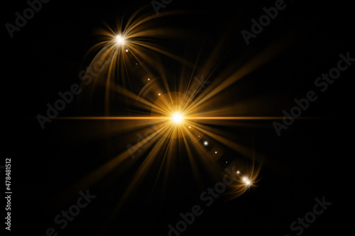 Realistic Colorful lens flare with abstract lens lights collection