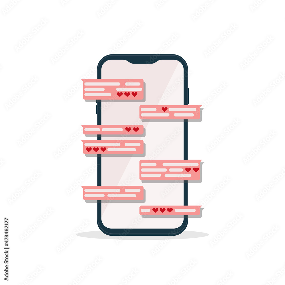 Exchange of love message for valentine's day. The concept of congratulations on the day of saint valentin. Mobile phone screen with online messages.
Exchange of love message for valentine's day. The concept of congratulations on the day of saint valentin. Mobile phone screen with online messages.