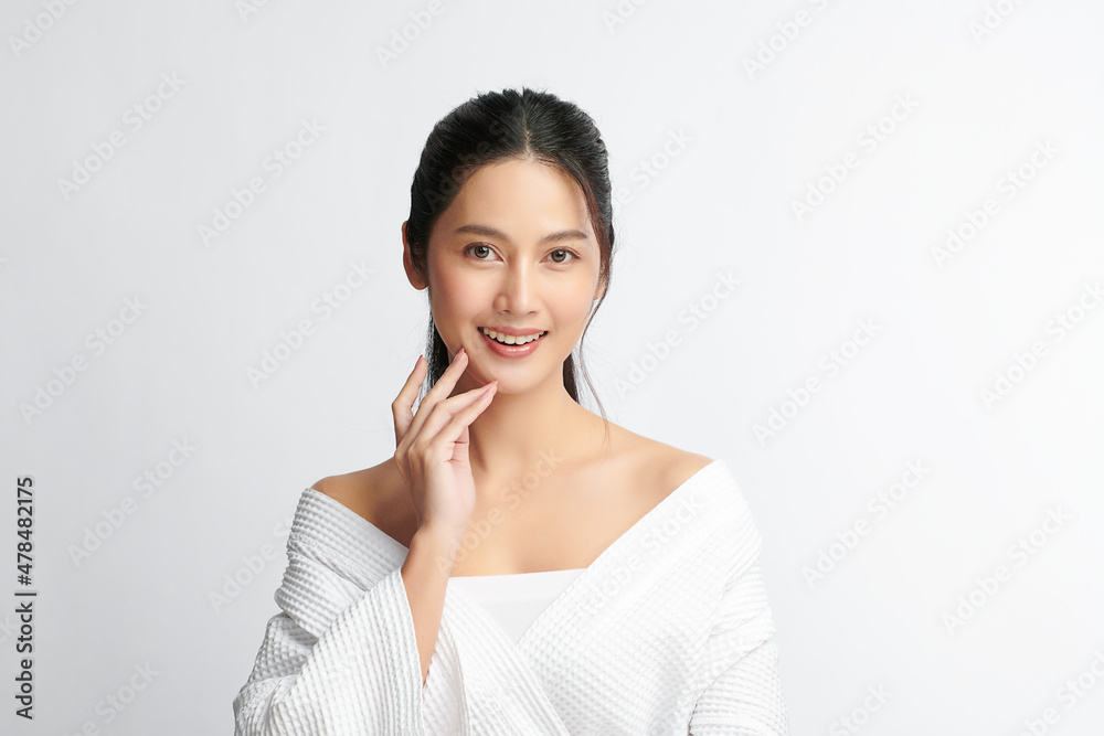 Beautiful young asian woman with clean fresh skin on white background, Face care, Facial treatment, Cosmetology, beauty and spa, Asian women portrait. Beautiful young asian woman with clean fresh skin on white background, Face care, Facial treatment, Cosmetology, beauty and spa, Asian women portrait.