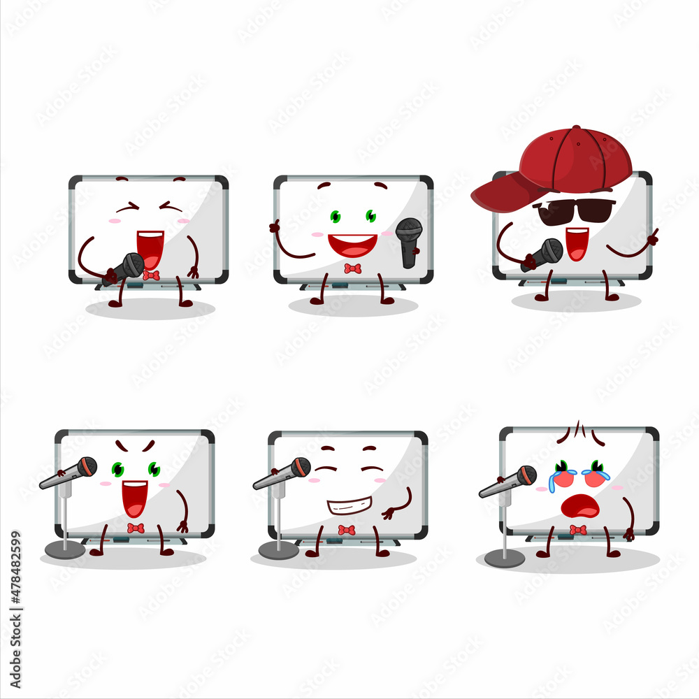 A Cute Cartoon design concept of white board singing a famous song A Cute Cartoon design concept of white board singing a famous song